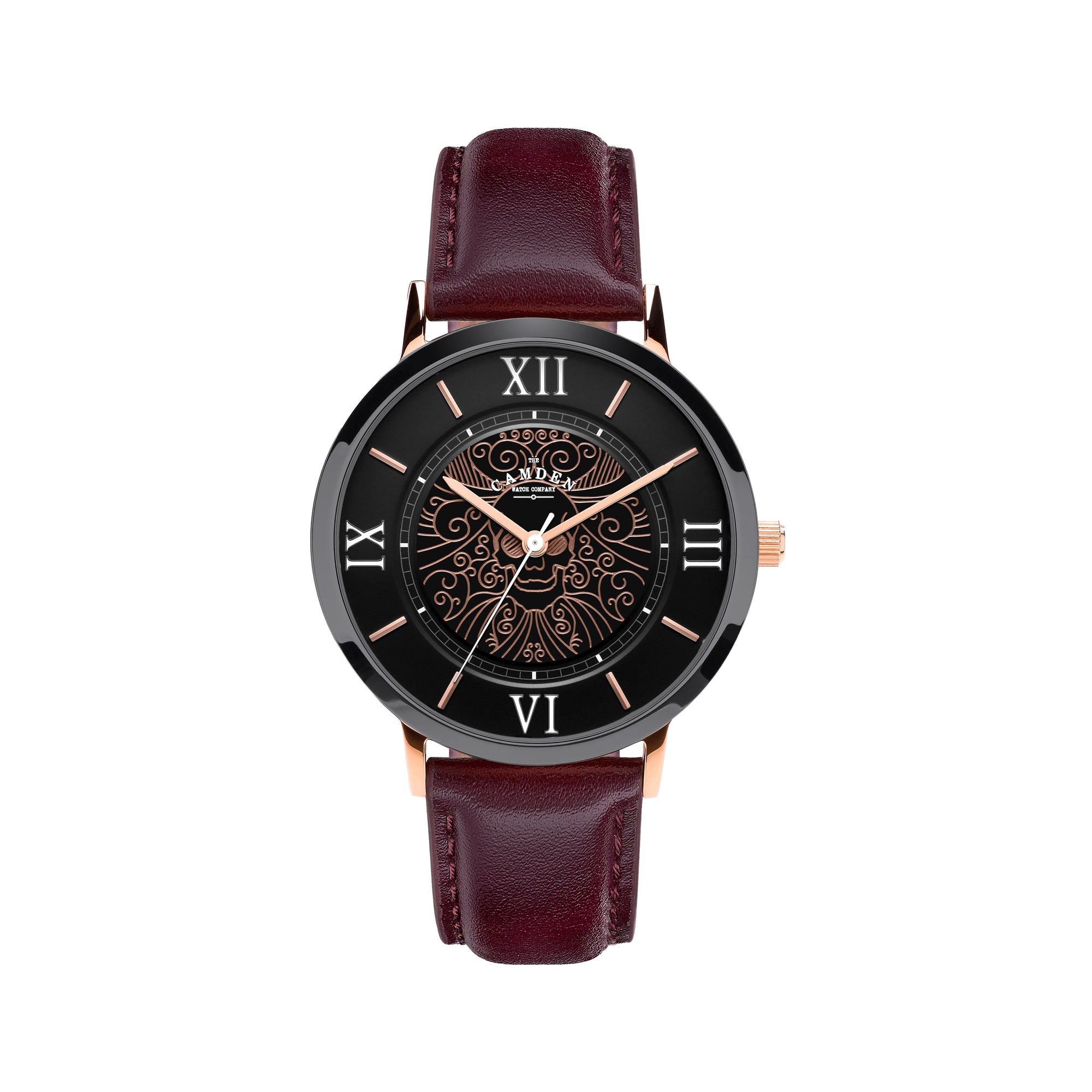 No.27 Memento Mori on Oxblood Leather Strap