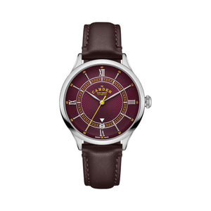 No.274 Automatic Steel, oxblood and brown