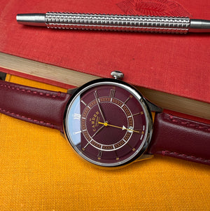 No.274 Automatic Steel, oxblood and oxblood