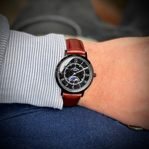 No.27 Moonphase Black, Black and Oxblood