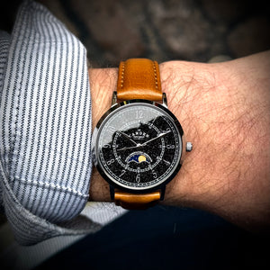 No.27 Moonphase Steel, Black and Tan