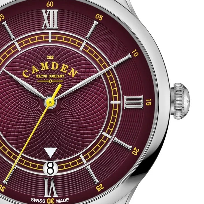 No.274 Automatic Steel, oxblood and black