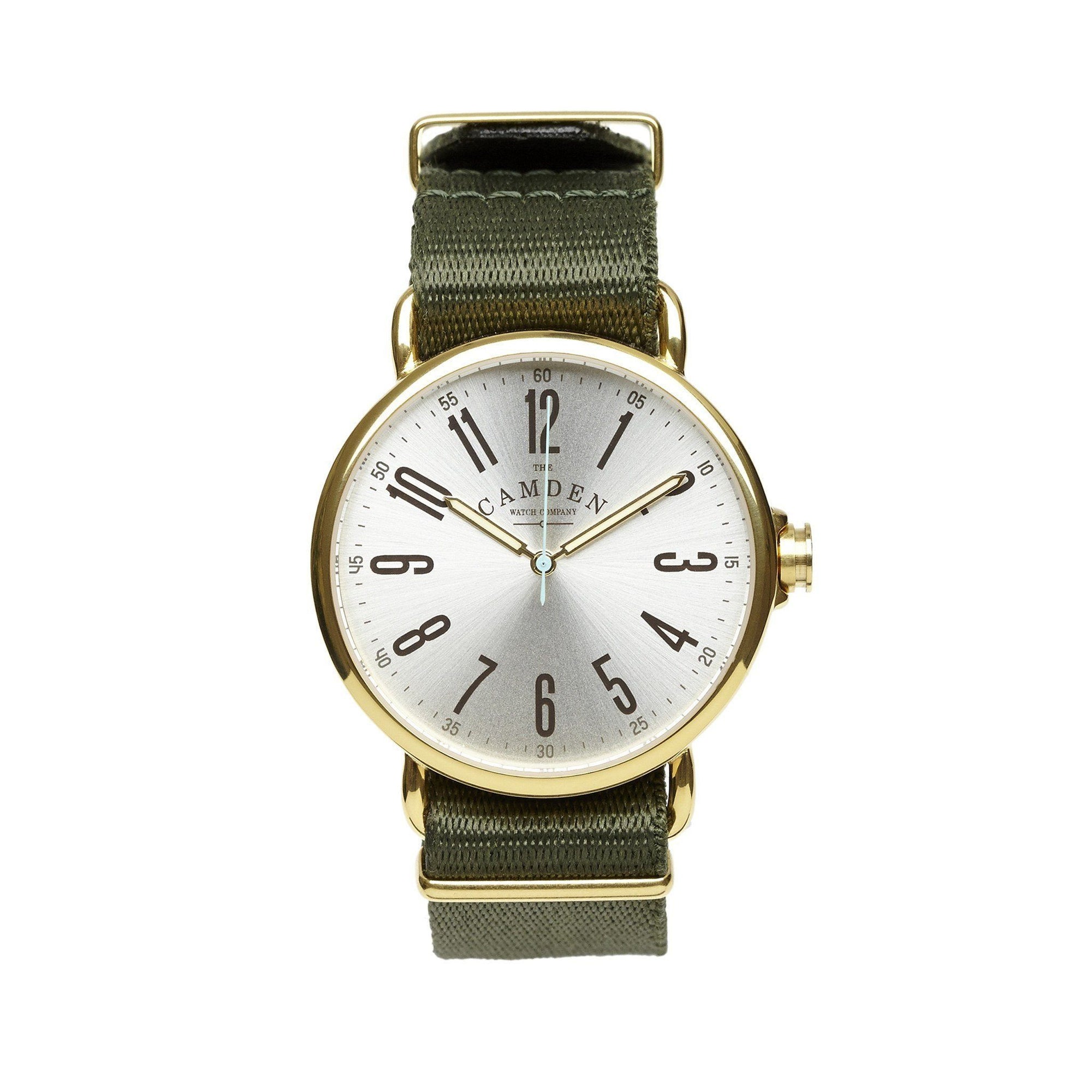 No.88 Unisex Gold And Green Nato Vintage Watch